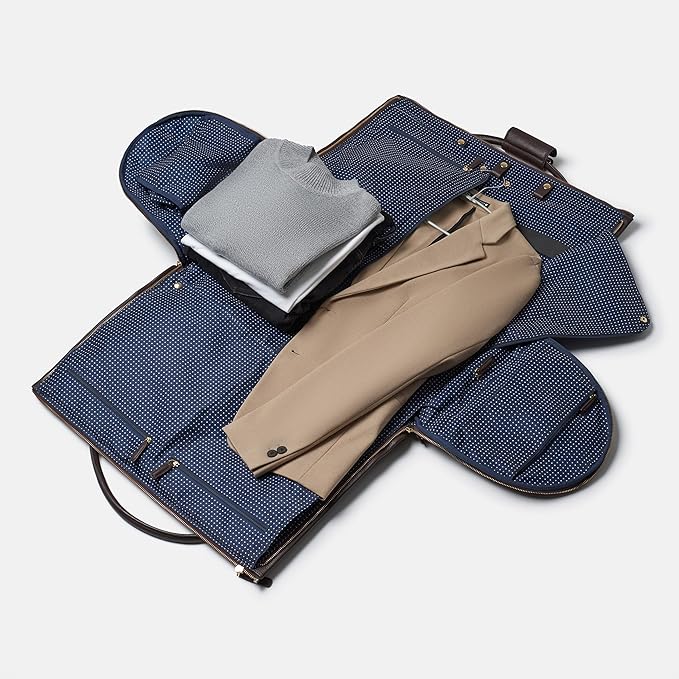 Wool & Oak - NOVA Large Duffle Bag with Wheels - Carry On Garment Duffle Bags for Travel, Overnight, Hospital, Travel Bags with Shoe Compartment, Tech Pocket - Gifts for Men (Leather, Jet Black)