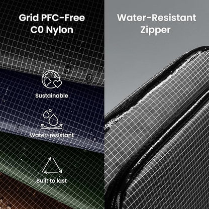 tomtoc Electronic Organizer Travel Case Performance, Water Resistant Dual Compartment Cable Organization Storage Bag for Charger, Cord, Phone, Hard Drive, Power Bank, Accessories Travel Essentials