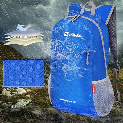 ZOMAKE Lightweight Packable Backpack 20L, Foldable Backpacks Small Daypack for Hiking Water Resistant Day Bag for Travel(Dark Blue)