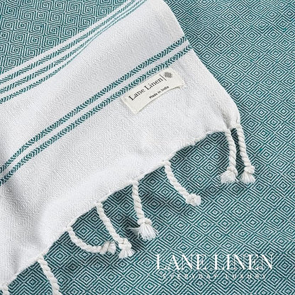 LANE LINEN 6-Pack Oversized Pre-Washed Beach Towels, Stylish Quick-Dry Pool & Travel Towels for Adults, 39"x71" - Diamond Multi Colors