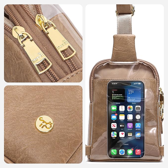 INICAT Sling Bag for Women Touchscreen Small Crossbody Cell Phone Purse Fanny Pack