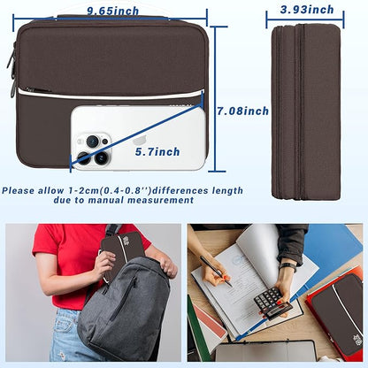 Electronics Organizer,Travel Cord Organizer Pouch, Portable Cable Organizer Bags, Waterproof Electronic Accessories Storage Case for Cables, Cords, Charger, Phone (Double Layer-Brown)