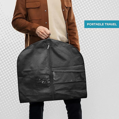 3 packs Garment Bags for Travel and Closet Storage with Zipper Pocket, Heavy Duty Waterproof Hanging Suit Bag with Handles for Suits, Coats, Jackets, Shirts