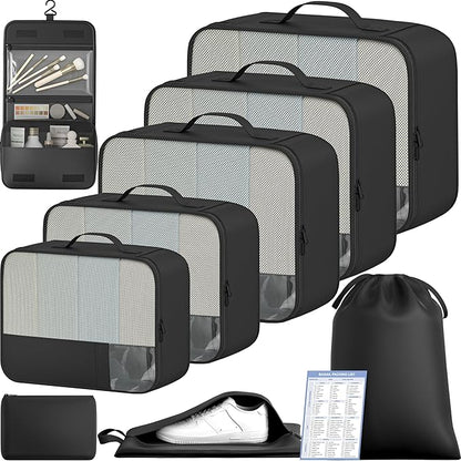 BAGAIL 9 Set Packing Cubes Luggage Packing Organizers for Travel Accessories