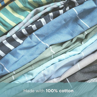 Large Turkish Beach Towel, Striped Light Grey & Mint - 37'' x 67'' - Super Soft & Lightweight - Quick Dry Sand Free Travel Towels for Beach or Bath - Gifts