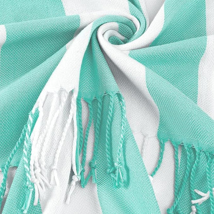 Genovega 6 Oversized Turkish Beach Bath Towel Set Bulk 74"x38" Extra Large Sand Free Quick Dry Swimming Camping Pool Clearance Towels Blanket Essentials Adult Multi Stripes Yellow