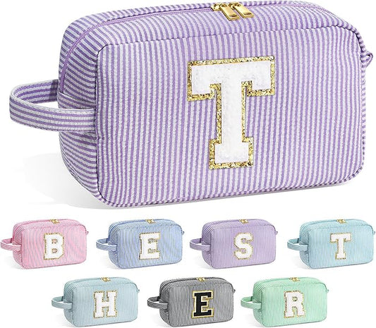 YOOLIFE Teacher Appreciation Gifts - Personalized Monogram Initial Makeup Bags for Women
