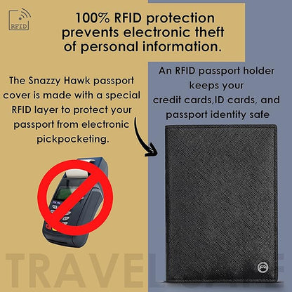 2 Passport Holder - Travel Essentials, RFID Blocking Wallet Credit Card Organiser, Plain Accessories Slim Cover For Men & Women