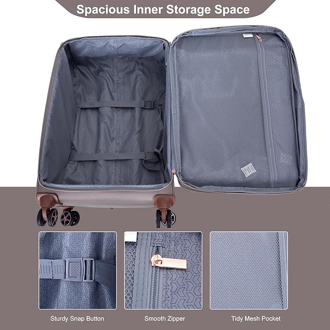 Travelhouse Luggage Set, Softside Suitcase 4-Piece (16/20/24/28), Expandable Lightweight Luggage Sets with Duffel Travel Bag,Suitcase with Double Spinner Wheels