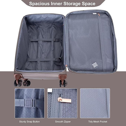 Travelhouse Luggage Set, Softside Suitcase 4-Piece (16/20/24/28), Expandable Lightweight Luggage Sets with Duffel Travel Bag,Suitcase with Double Spinner Wheels