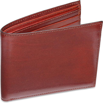 Bosca Men's Old Italian Leather Wallet RFID Blocking Modern Bifold Executive Design 8 Card Slots, Made in Italy - Dark Brown