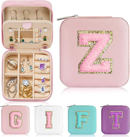 Parima Teacher Appreciation Gifts for Women, Travel Jewelry Case Women | Essentials Small Box Organizer-Initial Z Pink