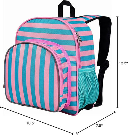 Wildkin 12-inch Kids Backpack – Padded, Adjustable, Ideal for Daycare & Travel - Pink Stripes