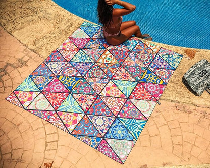 Quick Dry Towel Extra Extra Large 72x72 Inch - Microfiber Beach Towel - Perfect for Beach, Travel, Swimming, Pool, Yoga, Hiking, Camping - Lightweight, Fast Drying, Compact for Adults (Havana)