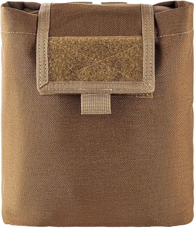 MOLLE Dump Pouch Roll Up Magazines Recovery Utility Admin Bag Drawstring Foldable Tool Mag Drop Waist Pack for Tactical/Range/Battle/Duty Belt Hunting Shooting Competition