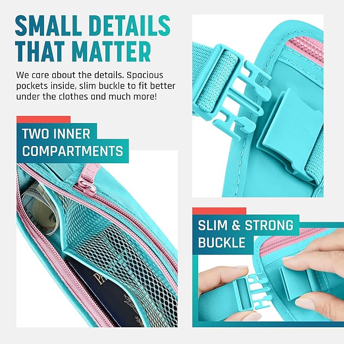 Hidden Money Belt for Travel for Men, Waist Wallet Anti Theft, RFID Passport Holder For Travel Men Or Women, Money Pouch, RFID Passport Holder