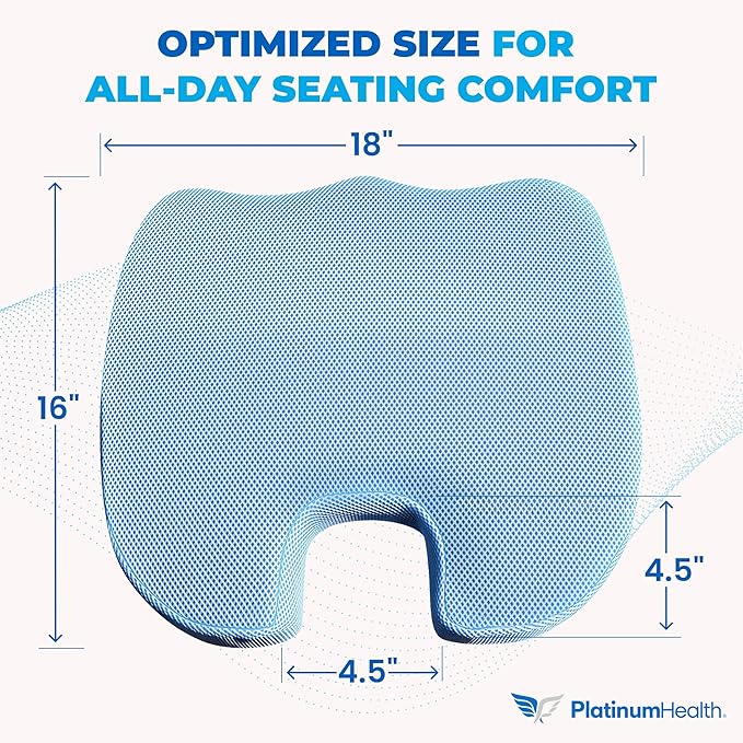 Air-Logic Smart-Cushion Premium Seat Cushion. User Adjustable Comfort. Never Bottoms Out. Self-Inflating Air/Foam Technology. Coccyx Cutout, Relieves Sciatica, Back/Tailbone Pain. Free Carry Bag (1)