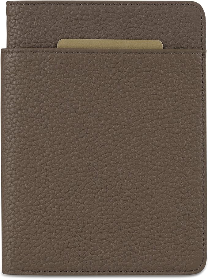 Vaultskin Leather Passport Holder, Slim RFID Blocking Travel Wallet for Men and Women, Fits Passport, Credit Cards, ID, Cash, Passport Cover Ideal Travel Accessories with Gift Box (Kensington)