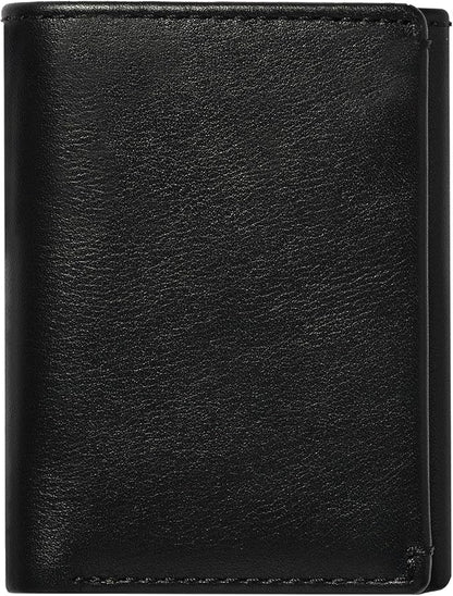 House of Jack Co. Eastwood RFID Trifold Wallet for Men, Double Bill Compartment, Full Grain Cowhide Leather Wallet, Black