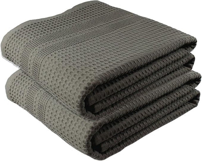 GILDEN TREE Waffle Bath Sheet Large Bath Towels Quick Dry Thin Body Towels, 40x80 Oversized Bath Towels for Adults, 2 Pack Bath Sheet Set, Classic Style (Stone)