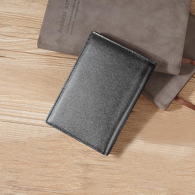 Polare Functional RFID Blocking Leather Passport Holder Travel Bifold Wallet For Men