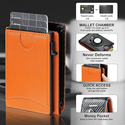 furid Airtag Wallet For Men - Smart Apple Air Tag Wallet with Airtag Holder, Rfid Pop Up Slim Minimalist Wallets,Gifts Boxed