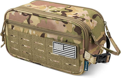 PAVILIA Extra Large Tactical Toiletry Bag for Men, Travel Hygiene Bag, Military Gear Dopp Kit, Molle Accessories Pouch, Shaving Grooming Essentials Gym Bathroom Shower Toiletries Tool EDC, Camo XL
