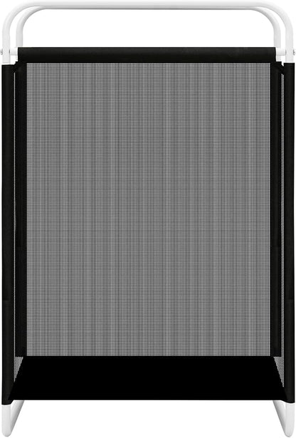 STO STO Laundry Hamper, 75L Laundry Basket with Vinyl Mesh Bag, Lightweight Portable Dirty Clothes Hamper, Laundry Bin with Metal Frame for Laundry Room, Bedroom, Closet and Dorm, Black Mesh