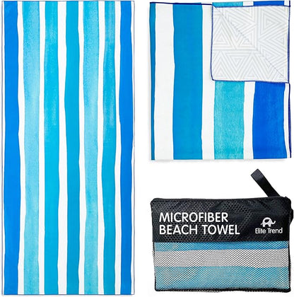 Quick Dry Towel Extra Large 78x35 Inch - Microfiber Beach Towel - Perfect for Beach, Travel, Swimming, Pool, Yoga, Hiking, Camping - Lightweight, Fast Drying, Compact for Adults (Maldives)