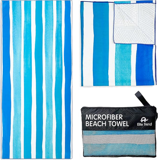 Quick Dry Towel Extra Large 78x35 Inch - Microfiber Beach Towel - Perfect for Beach, Travel, Swimming, Pool, Yoga, Hiking, Camping - Lightweight, Fast Drying, Compact for Adults (Maldives)
