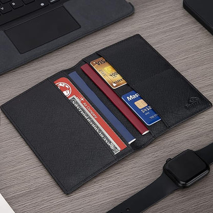 2 Passport Holder - Travel Essentials, RFID Blocking Wallet Credit Card Organiser, Plain Accessories Slim Cover For Men & Women