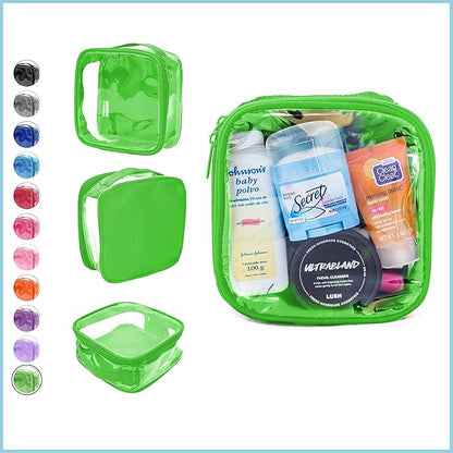 EzPacking Clear TSA Approved 3-1-1 Travel Toiletry Bag for Carry On/Quart Size Transparent Liquids Pouch for Airport Security/Reusable See Through Vinyl & PVC Plastic Organizer Men Women (Green)