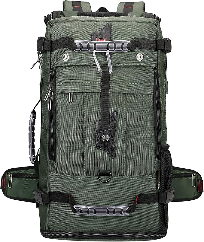 WITZMAN Travel Backpack for Men Convertible Duffle Luggage Bag fit 18 Inch Laptop Carry On Bags for Airplane (B681 Army Green)