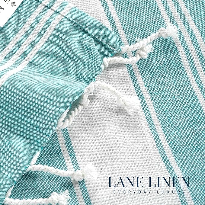 LANE LINEN Beach Towel Oversized, 2 Pack Turkish Beach Towels, Pre-Washed Stylish Womens, Quick Dry Swim, Sand Free Beach Towel, Adult Beach Towels - Hunter Green