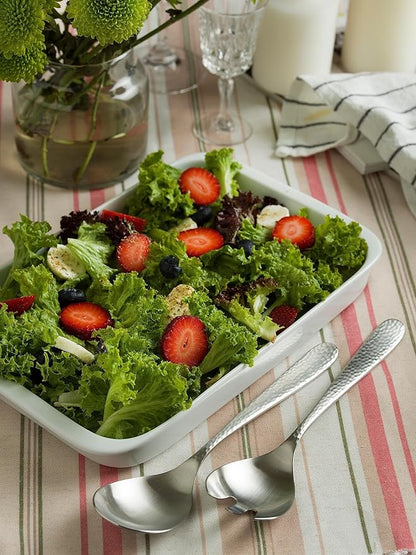 Matte Silverware Set, 18/10 Stainless Steel Satin Flatware, Modern Brushed Finish Cutlery, Dishwasher Safe & Durable, Built to Last (10-Piece Serving Set, Fidenza Hammered)