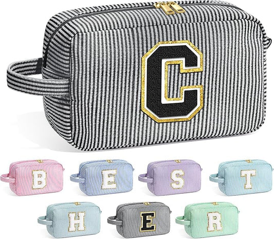 YOOLIFE Birthday Gifts for Mom, Mom Gifts from Daughter, Mother In Law Gifts, Mama Gift Idea, Personalized Gifts for Women, Initial Makeup Bag for Women C