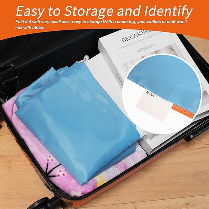 Polecasa Heavy Duty Large Laundry Bag with 130gsm Tear Resistant Fabric and Handles, Easy to Carry Durable Dirty Clothes Drawstring Bag, Perfect for College Dorm,Travel, 2 Pack 28”x36”,Gulf Blue