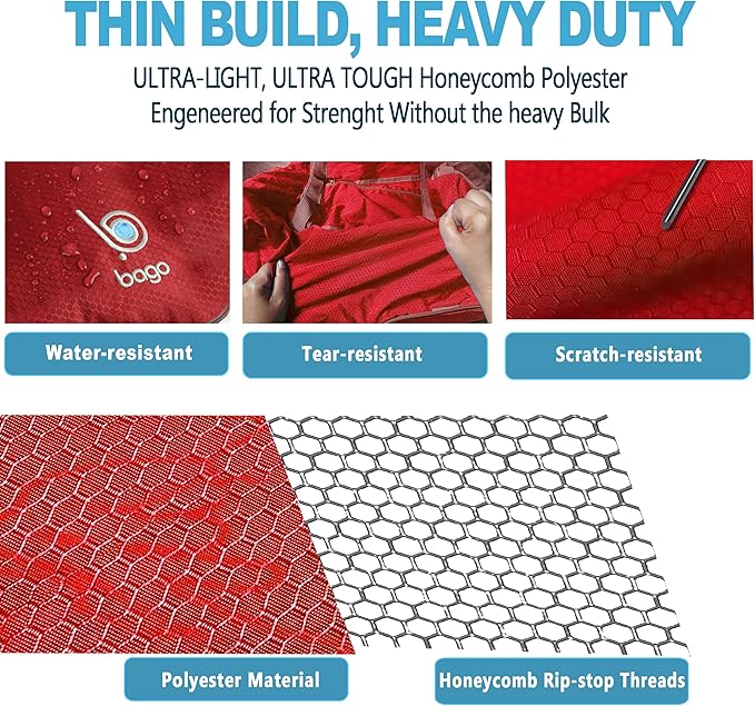 Bago Large Foldable Duffel Bags for Traveling Women & Men - 100L Packable Duffle Bag for Travel with Shoe Compartment - Water Repellant, Heavy Duty, Lightweight Folding & Collapsible (Red)