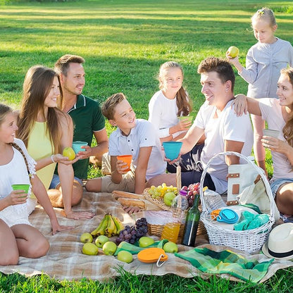 IYYI Collapsible Cup for Traveling, Silicone Foldable Cup, Camping Mug with Lid, Folding Mug for Camping, Hiking, Outdoors, Travel (Dusty-Sage-Carbon-Navy)