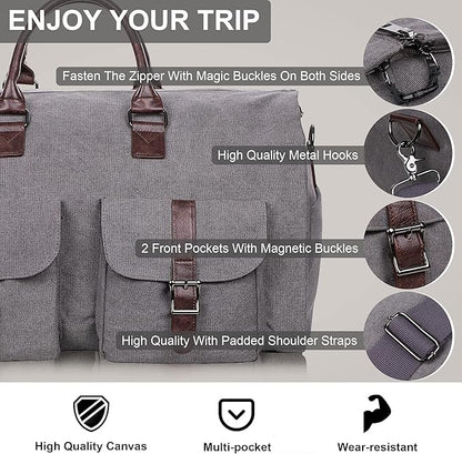 seyfocnia Convertible Travel Garment Bag,Carry on Garment Duffel Bag for Men Women - 2 in 1 Hanging Suitcase Suit Business Travel Bag