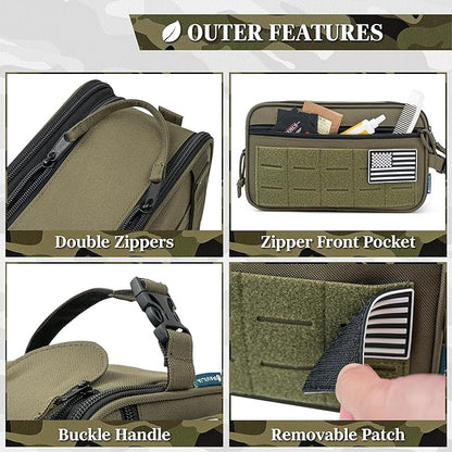 PAVILIA Tactical Toiletry Bag for Men, Travel Hygiene Bag, Military Gear Dopp Kit, Water Resist Molle Accessories Pouch, Mens Shaving Essentials, Gym Bathroom Shower Small Toiletries Tool EDC, Olive
