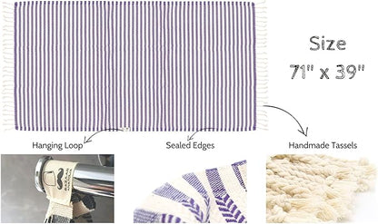 Bazaar Anatolia Turkish Beach Towel – 100% Cotton, Quick Dry, Sand Free Decor Towel for Bathroom and Camping – Oversized 71x39 Inches – Arpa Purple