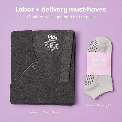 Frida Mom 30pc Pre-Packed Hospital & Diaper Bag Essentials Gift Set, Includes Labor, Postpartum, & Newborn Grooming Kit in One, Easy to Organize with Removable Toiletry Bags, & Suitcase Strap