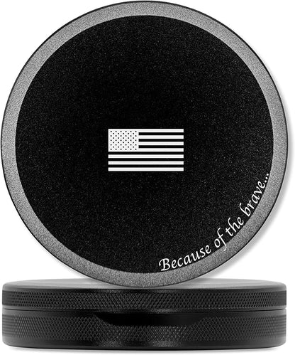 Leather-Faced Metal Pouch Can | Metal Container | Slim EDC Pocket Tin | Airtight & Moisture-Resistant | Daily Organizer | Pill Case & Travel Tin | Father’s Day Gift for Dad | (American Flag, Black)