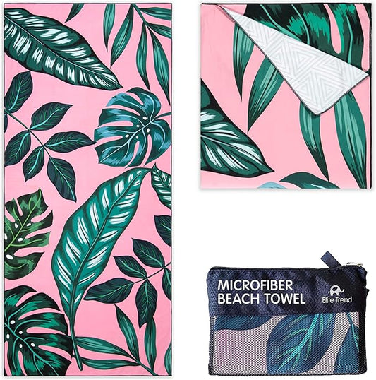 Quick Dry Towel Extra Large 78x35 Inch - Microfiber Beach Towel - Perfect for Beach, Travel, Swimming, Pool, Yoga, Hiking, Camping - Lightweight, Fast Drying, Compact for Adults (La Fashion)