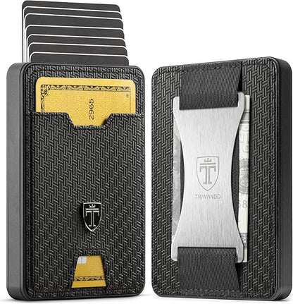 TRAVANDO Swype Slim Wallet for Men Metal RFID Blocking Mens Wallet Card Case (Without AirTag* Pocket)