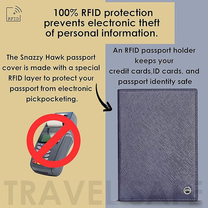 2 Passport Holder - Travel Essentials, RFID Blocking Wallet Credit Card Organiser, Plain Accessories Slim Cover For Men & Women