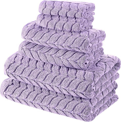 BAGNO MILANO Turkish Bath Towels, Soft Plush Jacquard Luxury Bath Towels, Quick Dry Towel Set (Lavender, Bath Sheet)