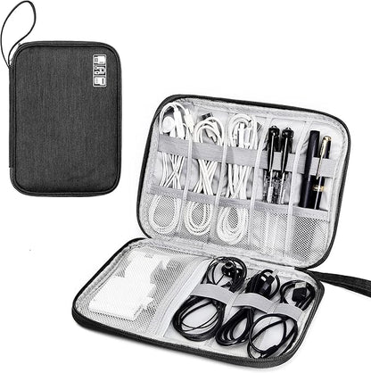 SELLYFELLY Travel Electronics Organizer Portable Cable Organizer Bag for Storage Electronic Accessories Case for Cord,Phone,Charger,Flash Drive (Black)