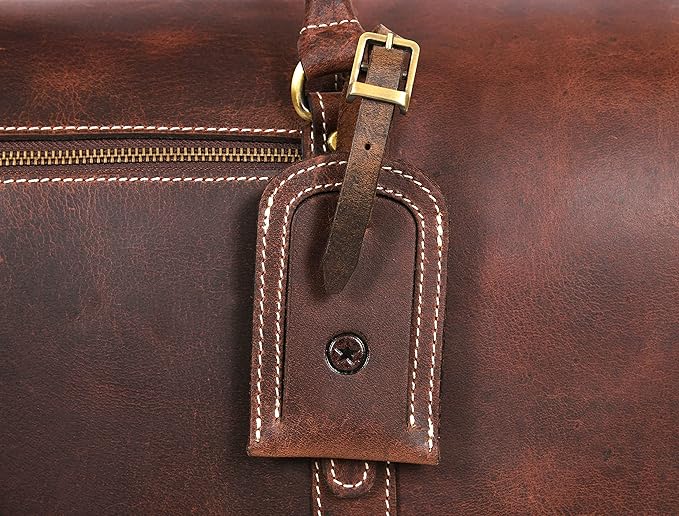 Leather Duffel Bag for Men & Women Travel, Weekend, Overnight, Gym Bag